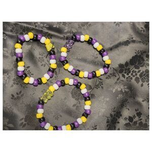 Nonbinary lgbt lgbtqia bracelets kandi new purple Rave festival black non binary